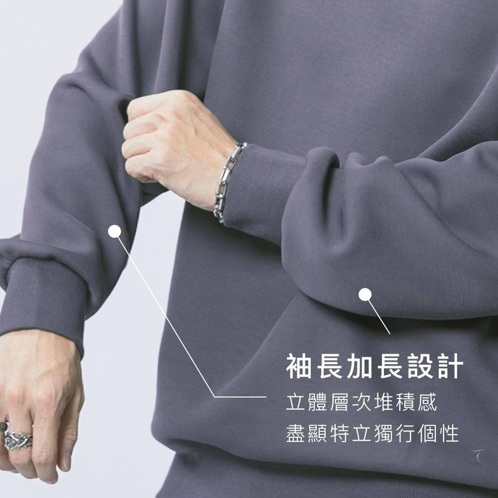 ◖現貨快速出貨◗ TAICHI素T專賣 | INTERLOCK 輕量澎感太空棉大學T 寬鬆落肩 藏肉黑 大尺碼 大學T-細節圖10