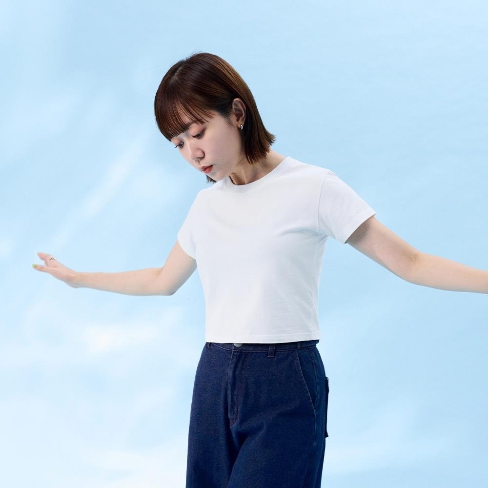 ◖24H現貨快速出貨◗ TAICHI素T | CHLOE 短版拉長比例純棉女生短袖T恤素T-細節圖2