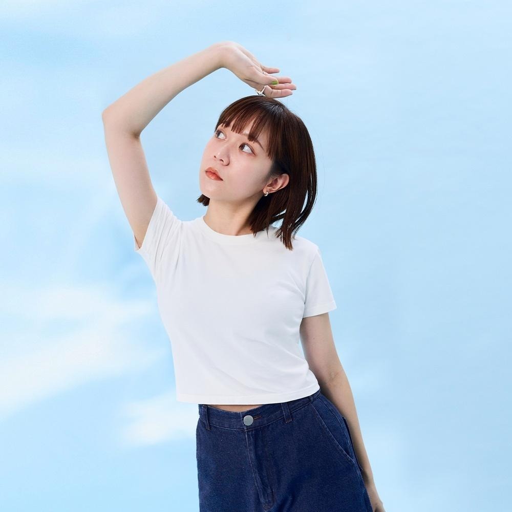 ◖24H現貨快速出貨◗ TAICHI素T | CHLOE 短版拉長比例純棉女生短袖T恤素T-細節圖4