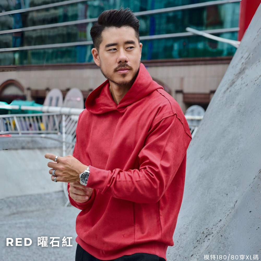 ◖現貨快速出貨◗ TAICHI素T專賣 | 麂皮絨帽T | 挺版不邋遢 打造你的完美輪廓 HOODIE-細節圖5