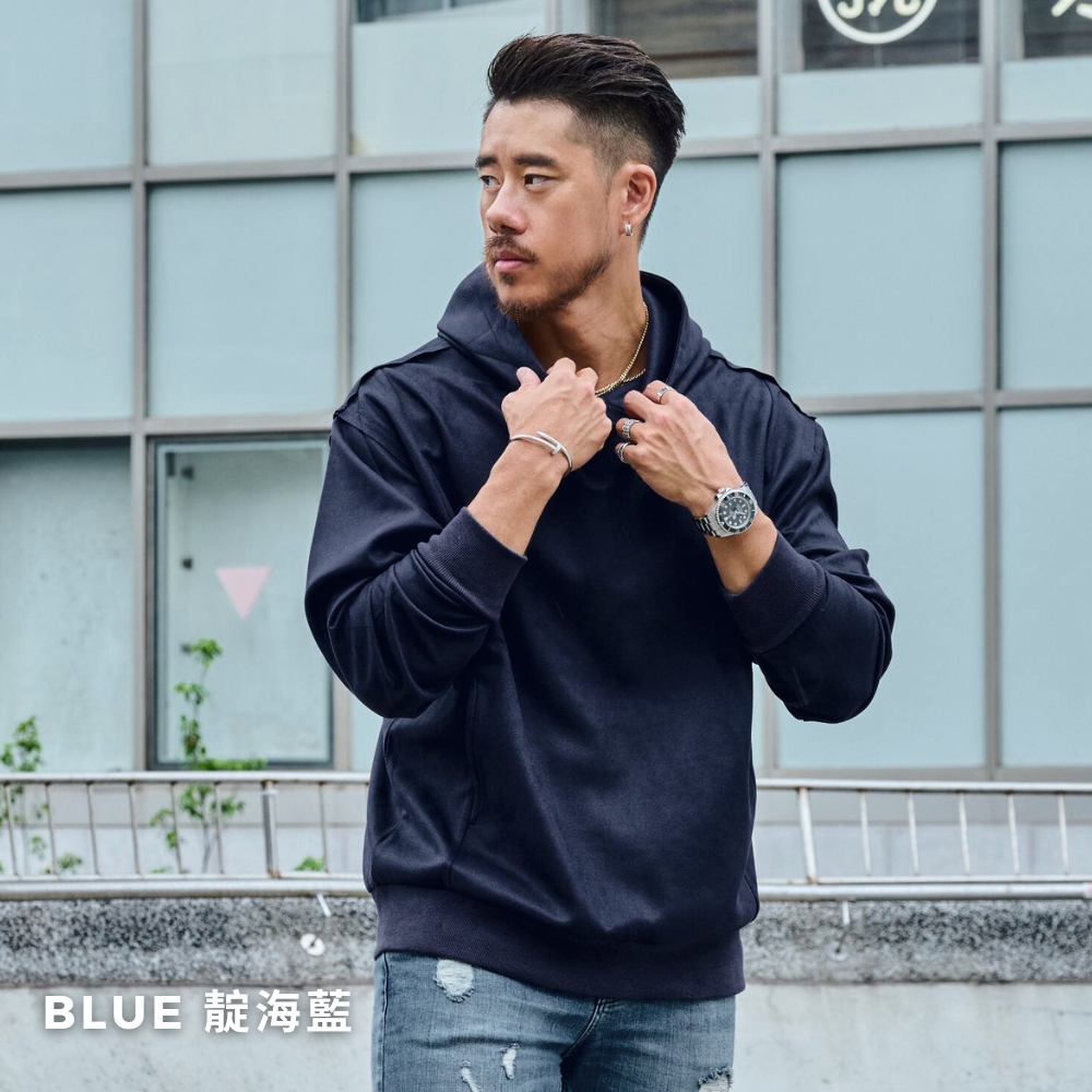 ◖現貨快速出貨◗ TAICHI素T專賣 | 麂皮絨帽T | 挺版不邋遢 打造你的完美輪廓 HOODIE-細節圖8