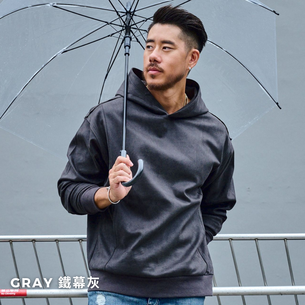 ◖現貨快速出貨◗ TAICHI素T專賣 | 麂皮絨帽T | 挺版不邋遢 打造你的完美輪廓 HOODIE-細節圖9