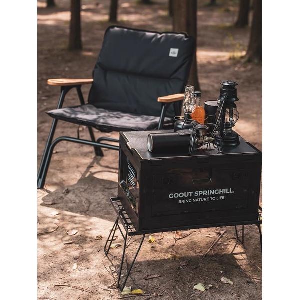 【快速出貨】🌵仙人掌露營🌵 Gooutspringhill户外黑化風格露營折疊收納箱大容量側開門輕量化-細節圖5