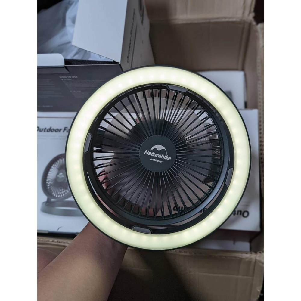 🌵台灣現貨🌵NH挪客戶外便攜充電小風扇帳篷燈 可回充手機 露營營地燈照明風扇燈掛立兩用 8000mAh大容量-細節圖5