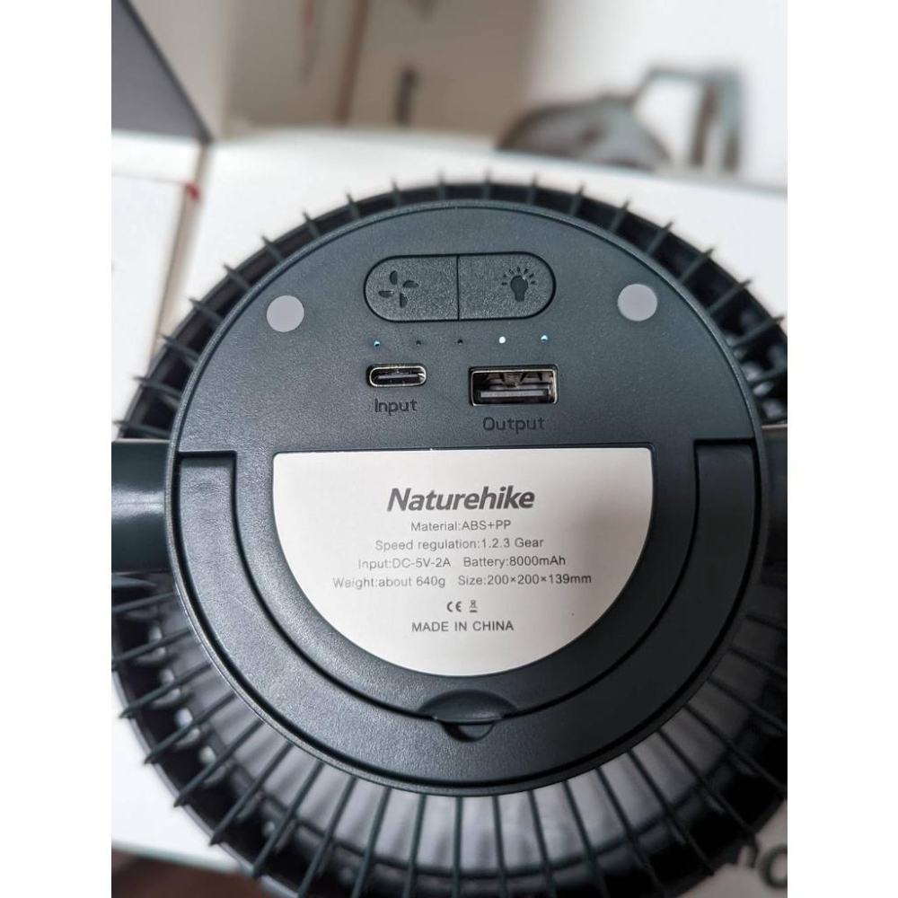 🌵台灣現貨🌵NH挪客戶外便攜充電小風扇帳篷燈 可回充手機 露營營地燈照明風扇燈掛立兩用 8000mAh大容量-細節圖6