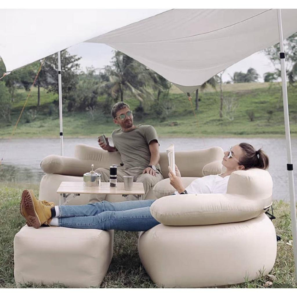 【快速出貨】🌵仙人掌露營🌵🛋️kingcamp 充氣沙發🛋️ 戶外床墊 承重300KG 雙人懶人沙發 家用充氣床-細節圖2