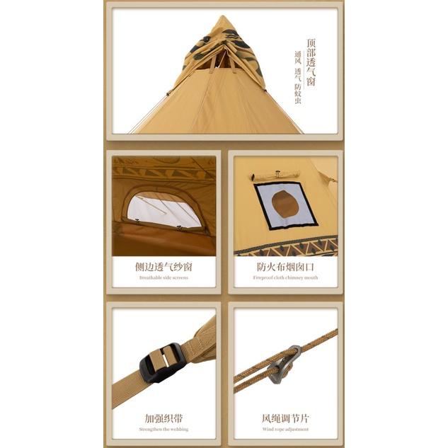 🌵仙人掌露營🌵(現貨在台限量)Naturehike挪客x敦煌聯名露營 印地安帳篷 輕奢風金字塔 朗12.3-細節圖3