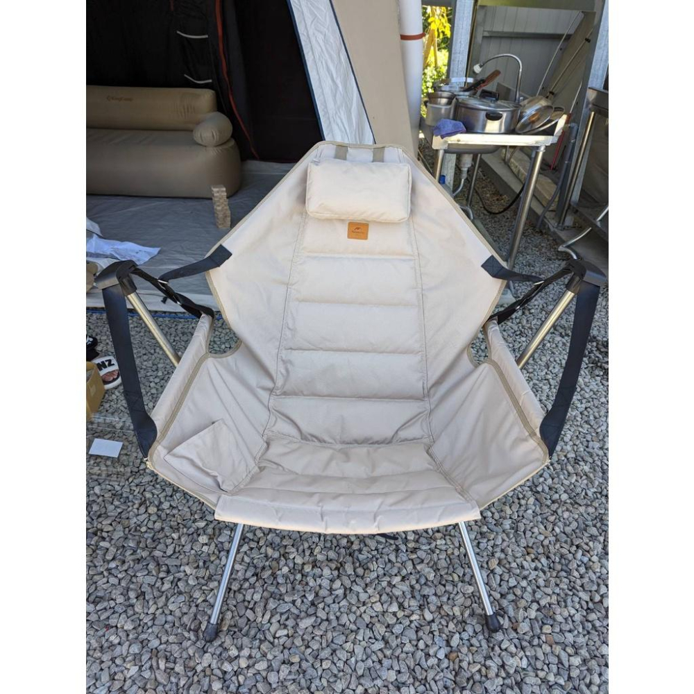 🌵仙人掌露營🌵NatureHike 可折疊又好用 戶外便攜摺疊搖椅 露營椅 折疊椅搖椅 可靠背 砂岩色橄欖綠 鋁合金休閒-細節圖4