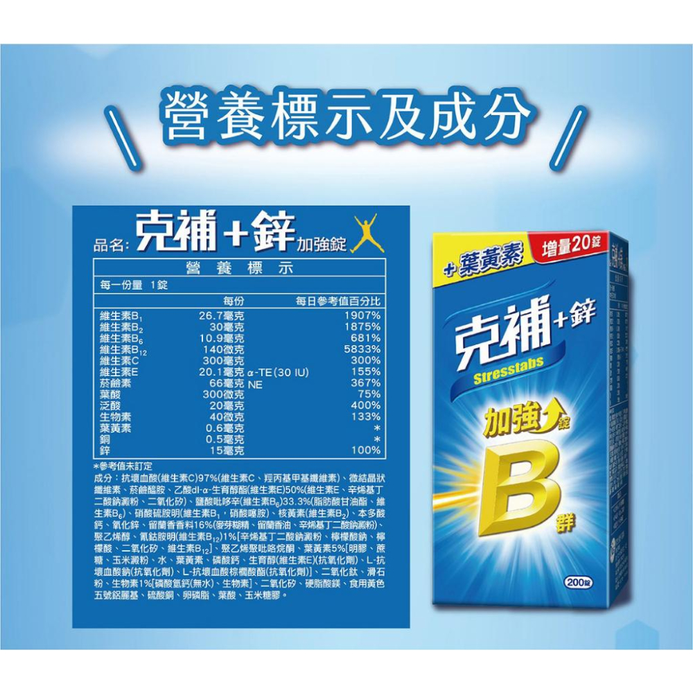 【Costco】克補B群 +鐵加強錠 +鋅加強錠 200錠 葉黃素 costco 克補+鐵 克補+鋅 好市多-細節圖7