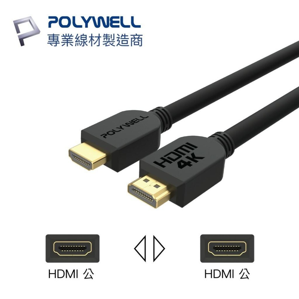 【公司貨x發票】POLYWELL HDMI線 2.0版 4K 60Hz UHD HDMI 傳輸線 工程線-細節圖4