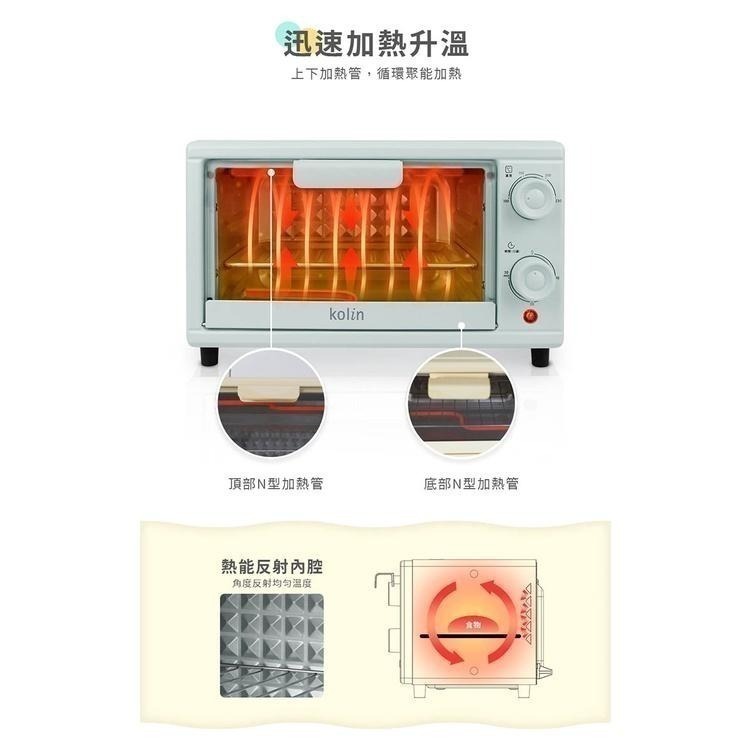 【免運x快速出貨】Kolin 歌林 10公升 電烤箱 KBO-SD2218 烤箱 小烤箱 吐司機 麵包機-細節圖4