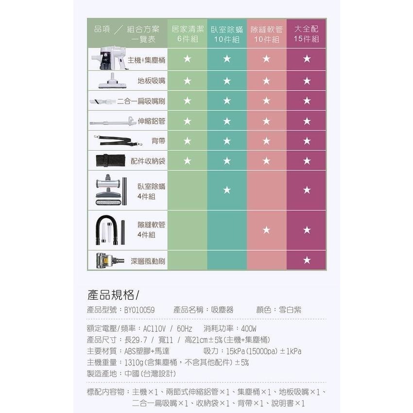 【 現貨x免運x發票🌈】魔力家髒吸吸-手持式除螨吸塵器 電線400公分長 (有線款-雪白紫) 手持吸塵器 直立吸塵器-細節圖9