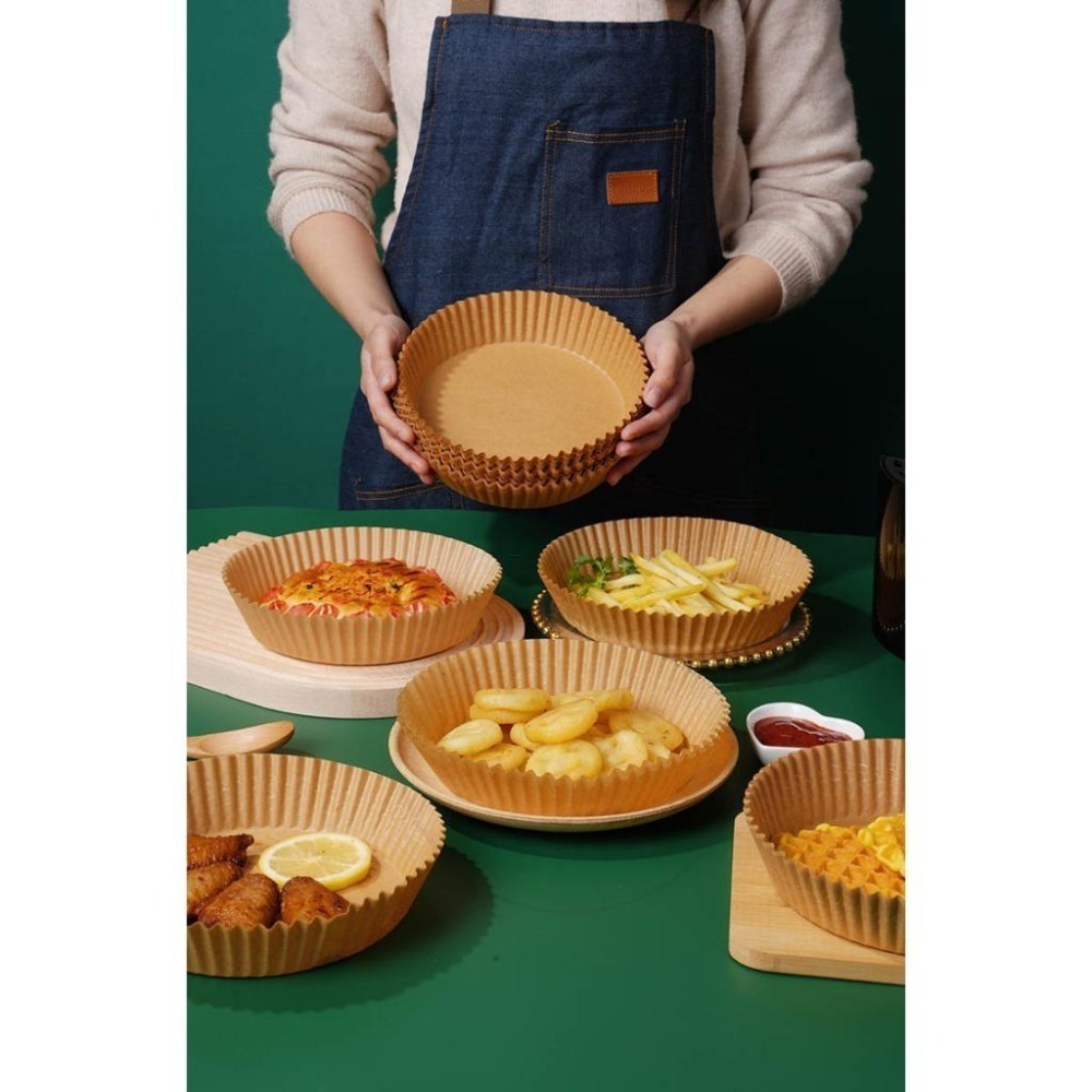 【公司貨x發票】氣炸鍋烘焙紙-1包50入 烘焙紙 氣炸鍋專用紙 防油防水 氣炸鍋紙 烘焙紙盤 硅油紙盤 烤盤紙 隔油紙-細節圖7