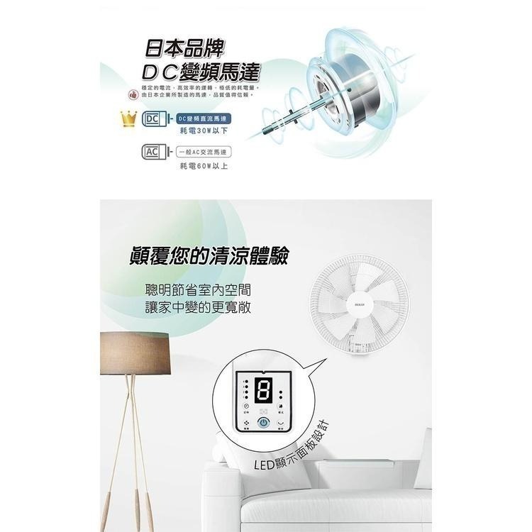【宅配免運x發票👍】禾聯 14吋變頻遙控 DC壁掛扇 HLF-14CH730 壁扇 DC風扇 壁掛風扇 遙控壁扇-細節圖2