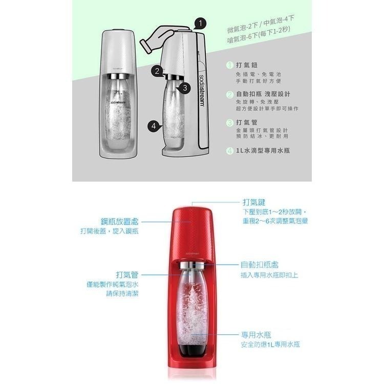 【現貨x全新品免運費x發票🌈】Sodastream spirit 自動扣瓶氣泡水機 氣泡水 汽水機 蘇打水機 水瓶-細節圖4