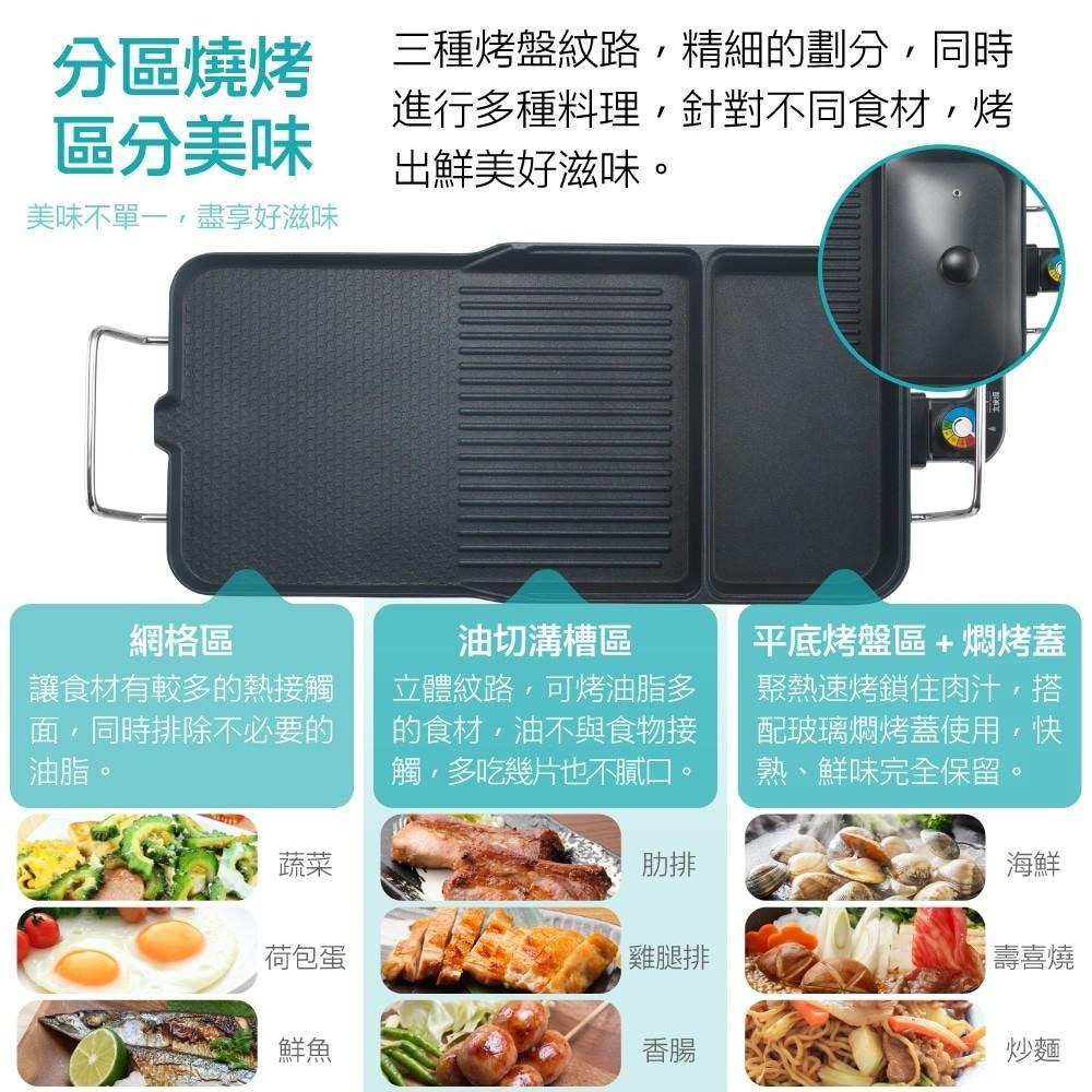 【公司貨x發票】大家源 BBQ多功能電烤盤 電燒烤盤 烤肉盤 燒烤盤 電烤爐 不沾烤盤 TCY-371601-細節圖3