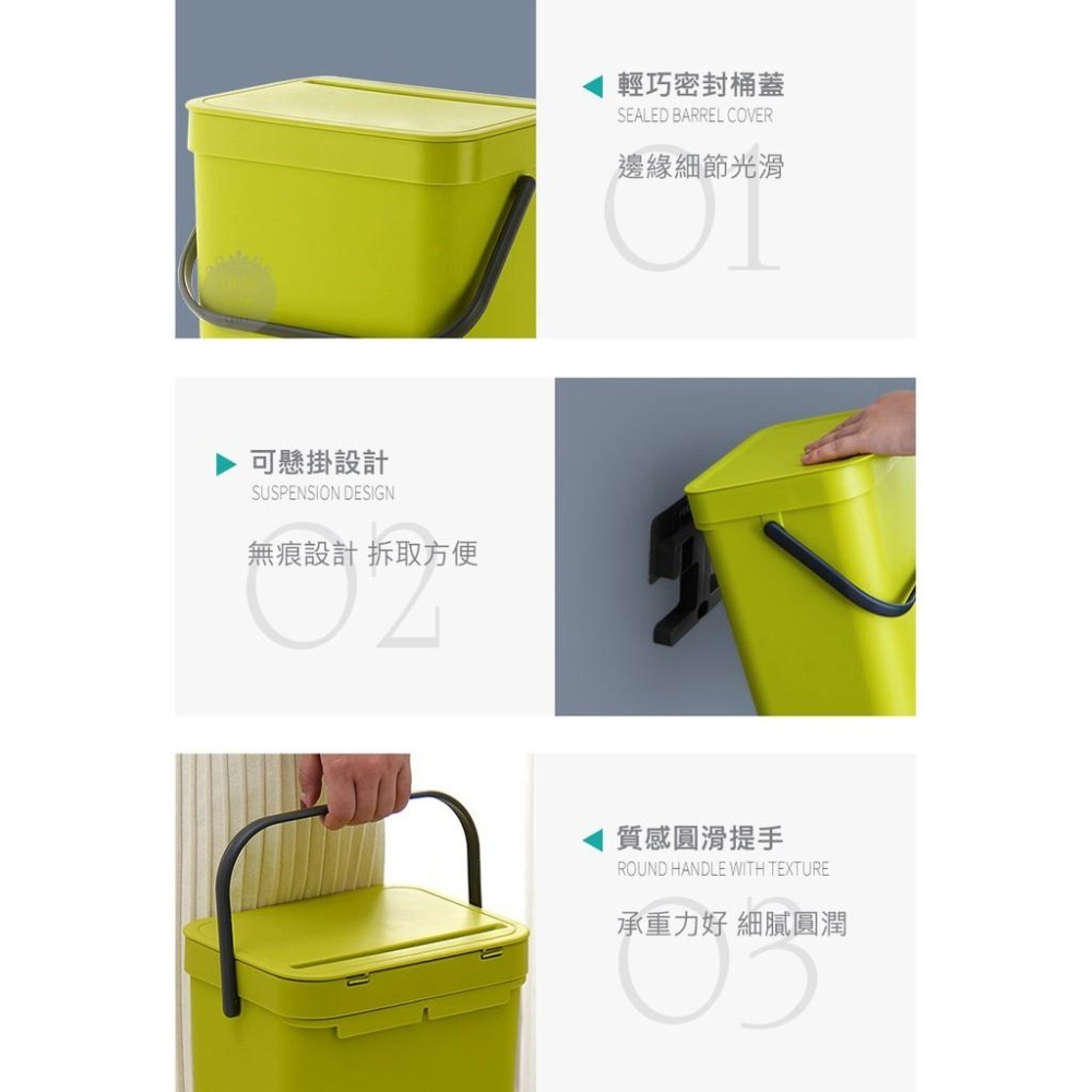【公司貨】壁掛式垃圾桶 掛式垃圾桶 壁掛式掀蓋垃圾桶 廚餘桶 垃圾桶 浴室垃圾桶 附蓋垃圾桶 小垃圾桶-細節圖3