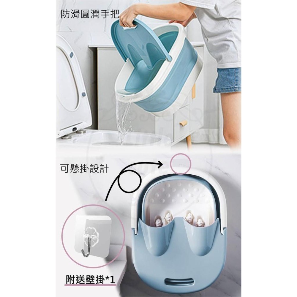 【公司貨x發票】折疊泡腳桶 送磨腳石掛勾 摺疊泡腳桶 泡腳桶 摺疊足浴桶 折疊泡腳盆 按摩 泡腳機 洗腳盆-細節圖5