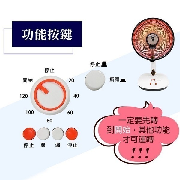 【快速出貨x免運費】LAPOLO 藍普諾 16吋 碳纖維 電暖器 LA-1600 電暖扇 電暖爐 暖風機 露營-細節圖4