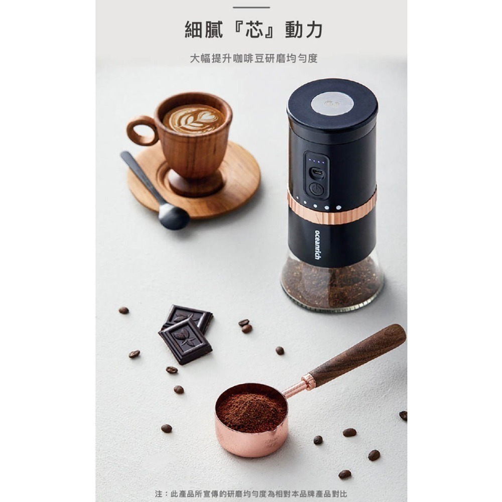 【免運費】oceanrich G2 便攜式電動磨豆機 Type-C 咖啡研磨機 磨豆器 咖啡機-細節圖3