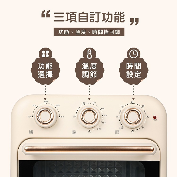 【免運x發票】NICONICO 16L多功能氣炸烤箱 NI-GB2307 氣炸鍋 烤麵包機 果乾機 小烤箱-細節圖4