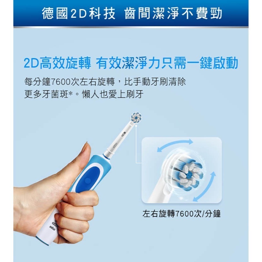 【公司貨x免運x發票】德國百靈 Oral-B 動感超潔電動牙刷 雙主機禮盒組贈4刷頭 D12N 歐樂B 電動牙刷-細節圖7