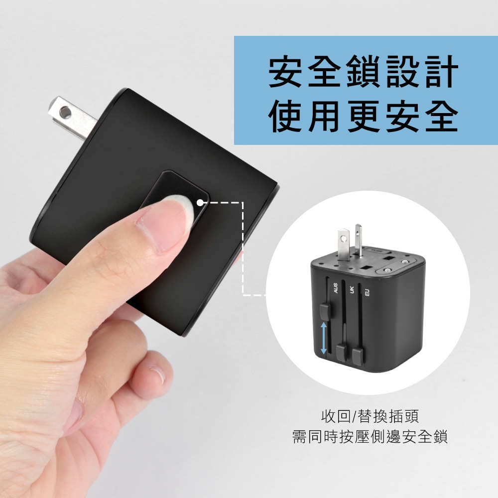 【免運x快速出貨】KINYO 旅行萬國轉接頭 旅行萬用充電器 MPP-2345 3孔USB充電器 3.4A 旅行-細節圖8