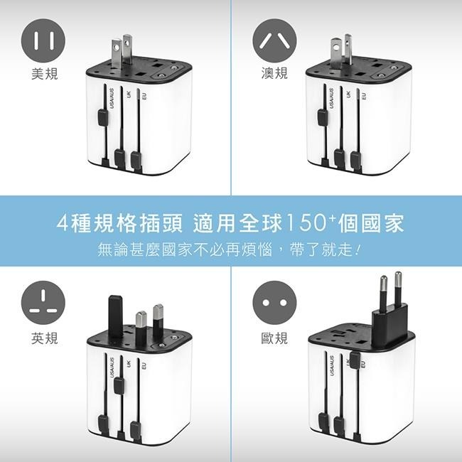 【免運x快速出貨x發票】KINYO 旅行萬國轉接頭 旅行萬用充電器 MPP-2345 3孔USB充電器 3.4A 旅行-細節圖6