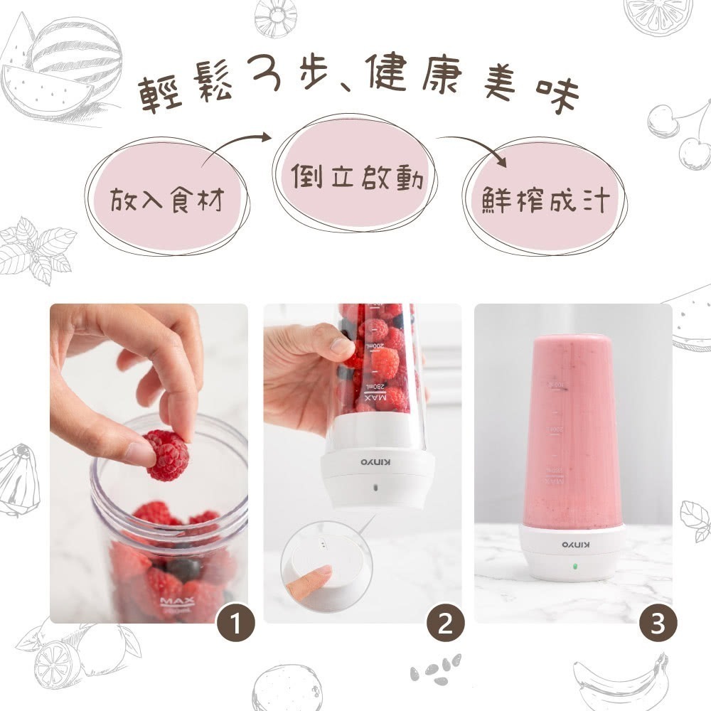 【現貨x免運x發票】KINYO USB無線隨行杯果汁機 JRU-6690 隨身果汁杯 隨身果汁機 榨汁機 冰沙機-細節圖8