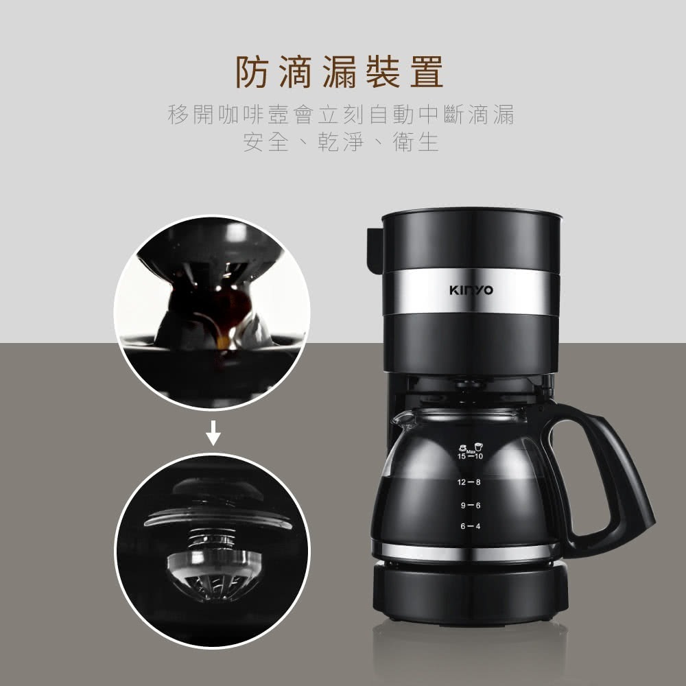 【免運x快速出貨x發票】KINYO 1.25L 滴漏式咖啡機 CMH-7570 美式咖啡機 耐熱玻璃壺 智慧保溫 咖啡壺-細節圖6