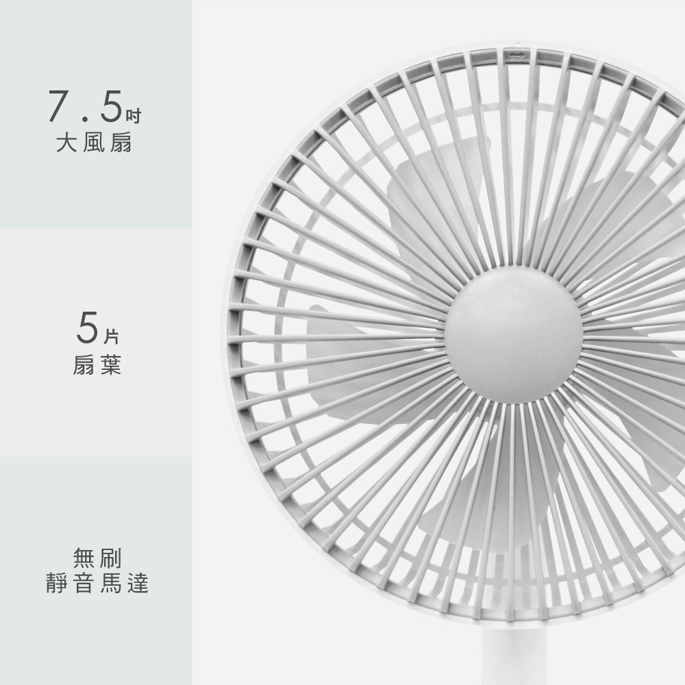 【免運x快速出貨x發票】KINYO 7.5吋 USB靜音桌立風扇 無線風扇 桌扇 電風扇 充電風扇 靜音風扇 USB風扇-細節圖6