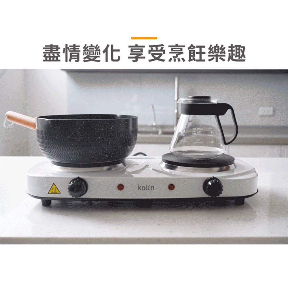 【快速出貨x發票👍】Kolin 歌林 雙口黑晶電子爐 KCS-LN1401D 不挑鍋 電磁爐 電陶爐 黑晶爐-細節圖4