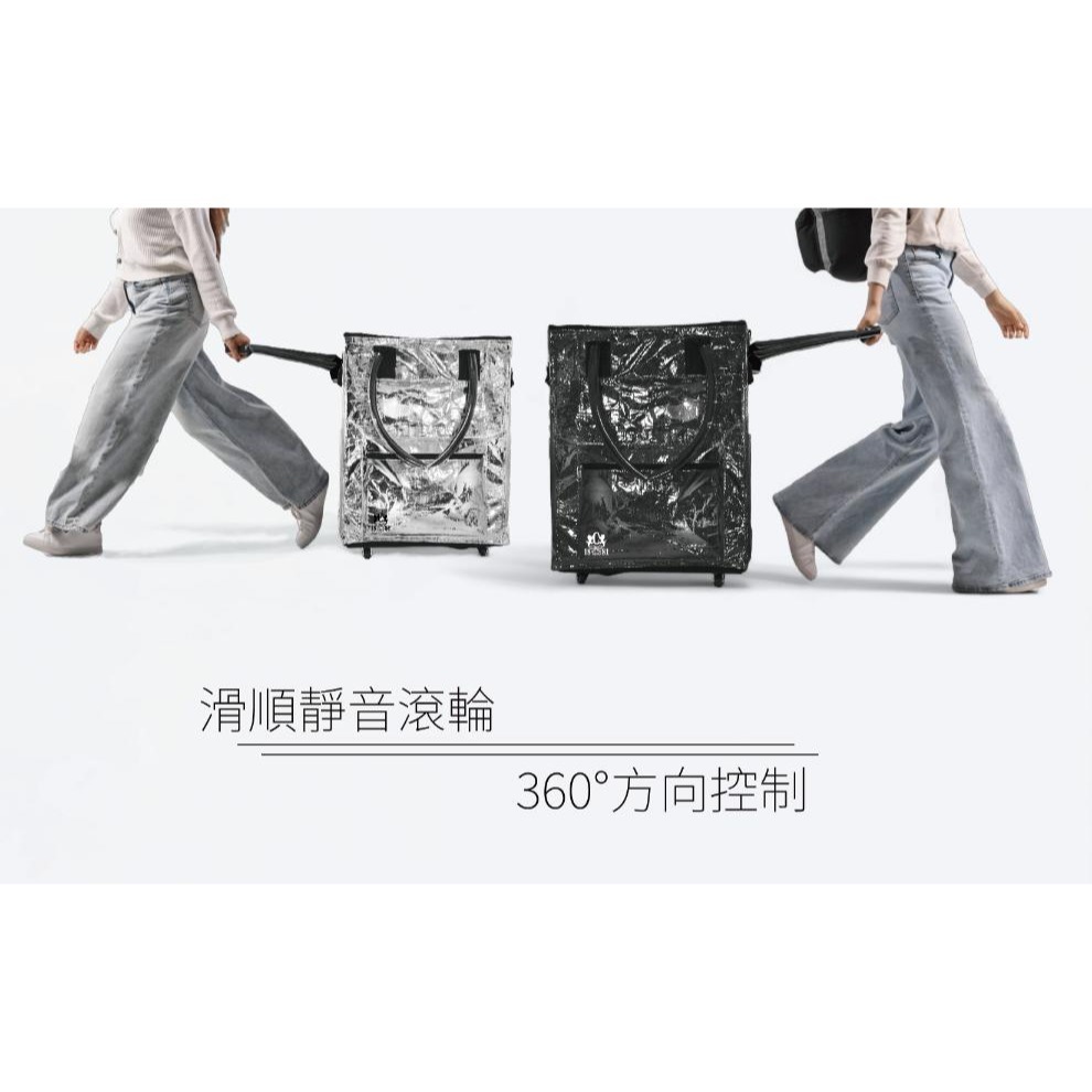 【全新品】時尚爆買包 浩克包 折疊推車 手推車 折疊購物車 購物袋 環保購物袋 拖輪旅行袋-細節圖8