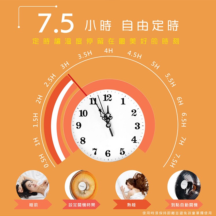 【宅配免運x發票】HERAN 禾聯 14吋碳素定時電暖器 HHF-80CK020(R) 擺頭 瞬熱 電暖扇 電暖氣-細節圖9