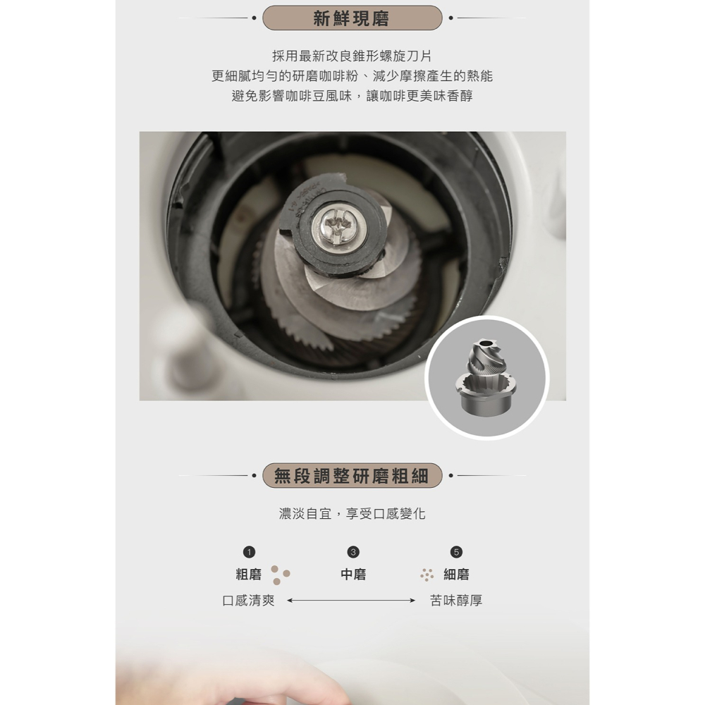 【免運】Siroca 全自動石臼式研磨咖啡機 SC-C2510 手沖咖啡機 電動磨豆機 咖啡研磨機-細節圖5