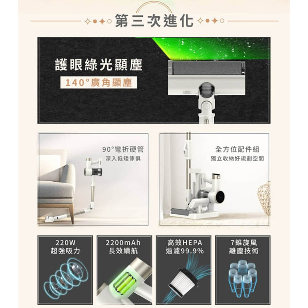 【免運】禾聯 HERAN 無線手持吸塵器 HVC-22PVG50 無線吸塵器 手持吸塵器 車用吸塵器 塵蟎機-細節圖3