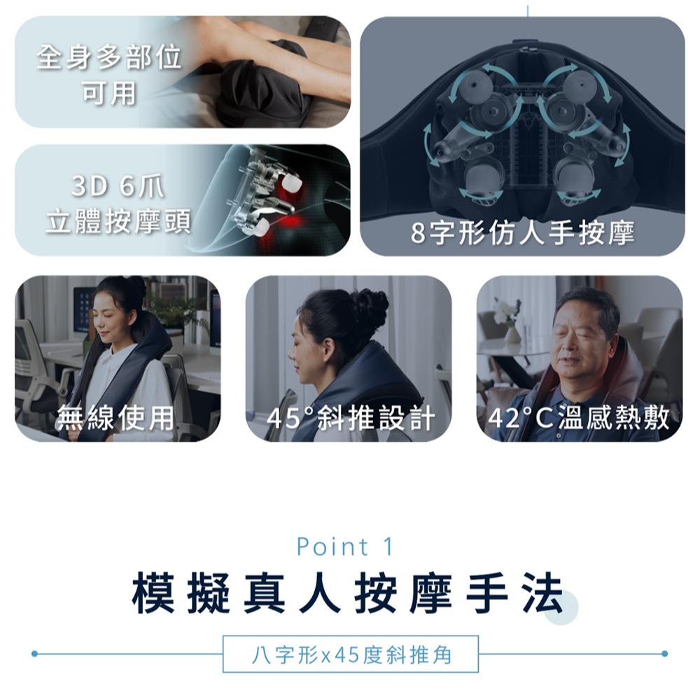 【快速出貨】Philips 飛利浦 按摩披肩 PPM3521DB/90 肩頸按摩器 揉捏 溫熱 按摩枕 肩頸按摩帶-細節圖4
