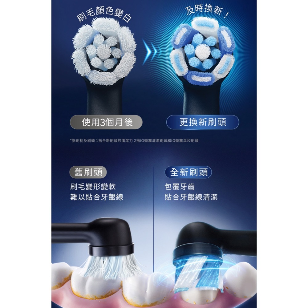 【快速出貨】Oral-B 歐樂B iO微震清潔刷頭4入 iO微震刷頭 IO RB 電動牙刷 電動牙刷刷頭-細節圖11