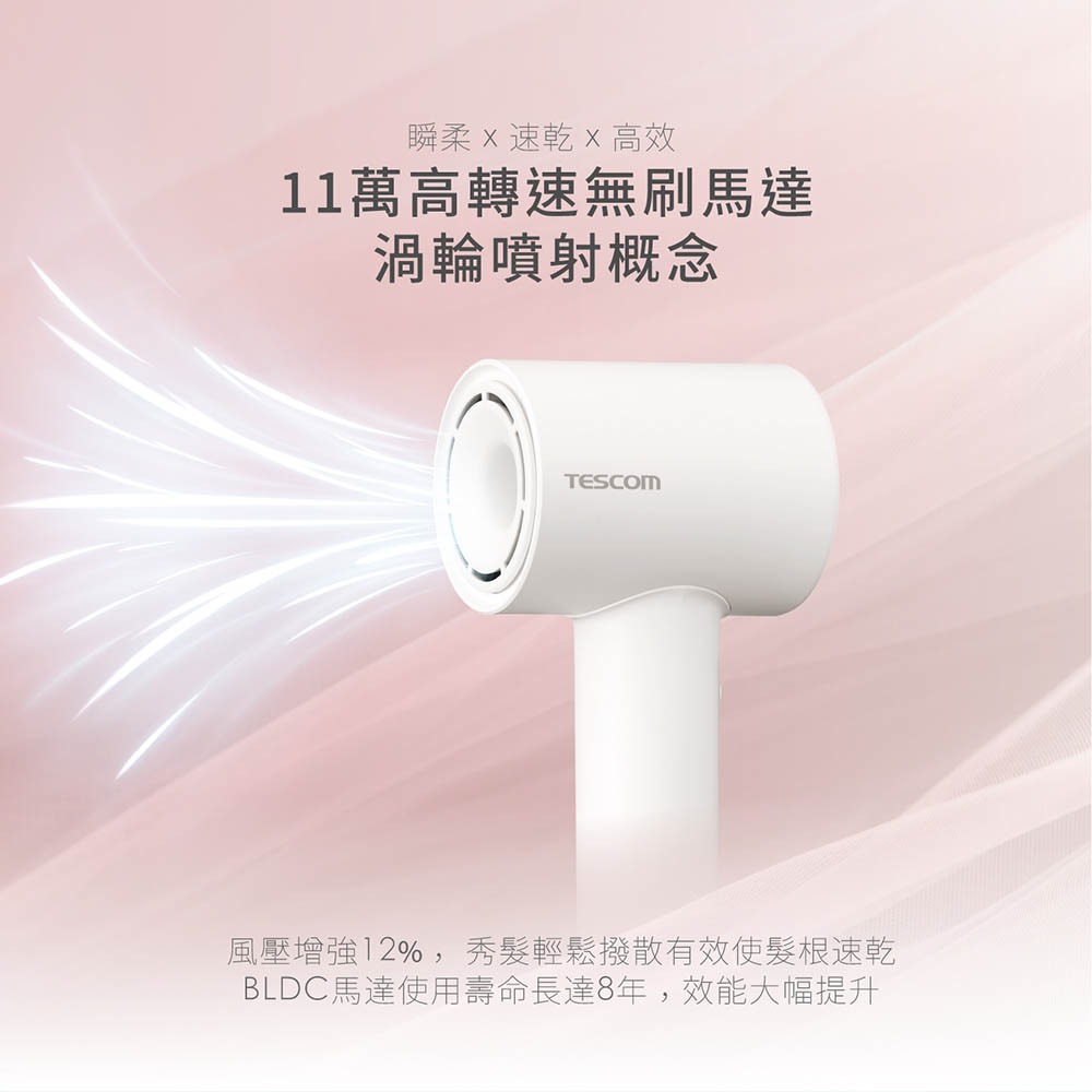 【快速出貨】TESCOM TD760TW 負離子 吹風機 低噪音 吹風機 TD760 大風量 吹風機-細節圖4