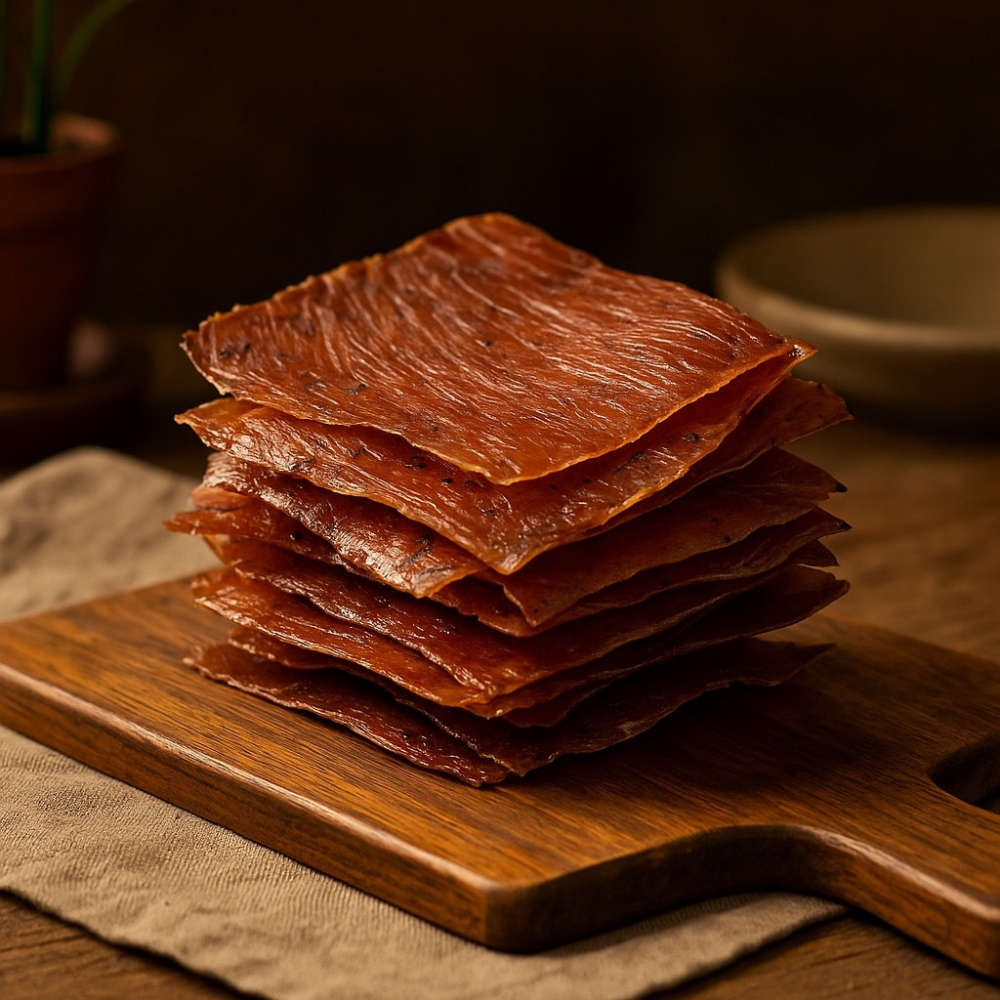 【黑胡椒薄片肉乾】薄薄的一片，灑上黑胡椒粒淡淡的香辣，口感較硬但卻越嚼越香...名產 伴手禮 年節禮盒 中秋禮【胖胖豬】-細節圖4