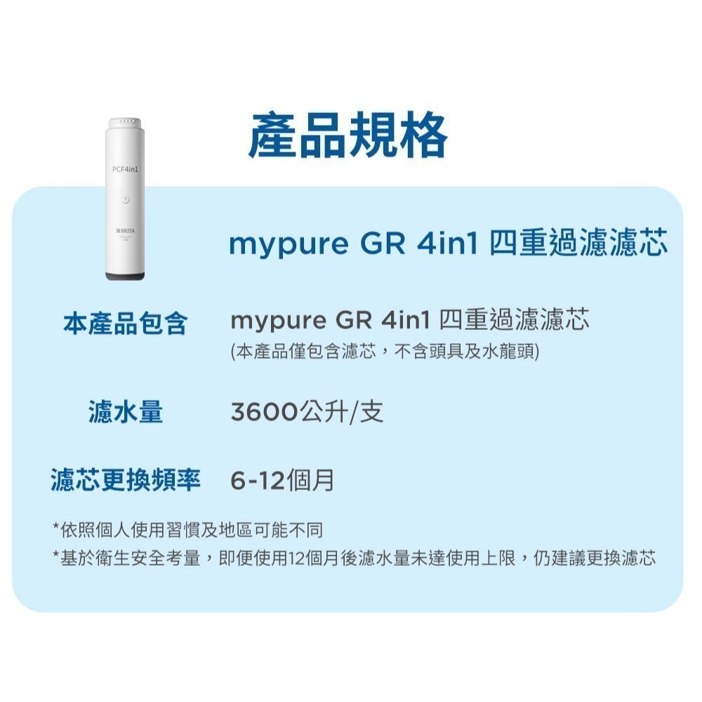 德國BRITA mypure GR 4in1四重過濾濾芯-細節圖4