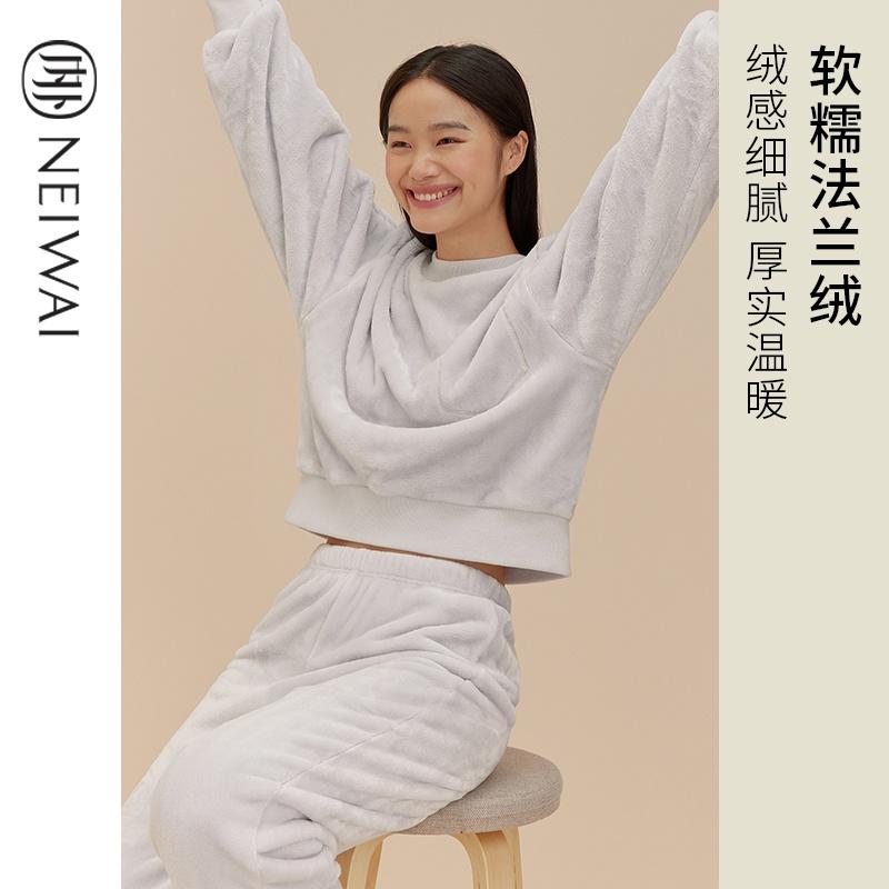 「現貨」Neiwai 內外 柔軟法蘭絨圓領睡衣/睡褲 neiwai 代購 現貨供應！！睡衣一套-細節圖5