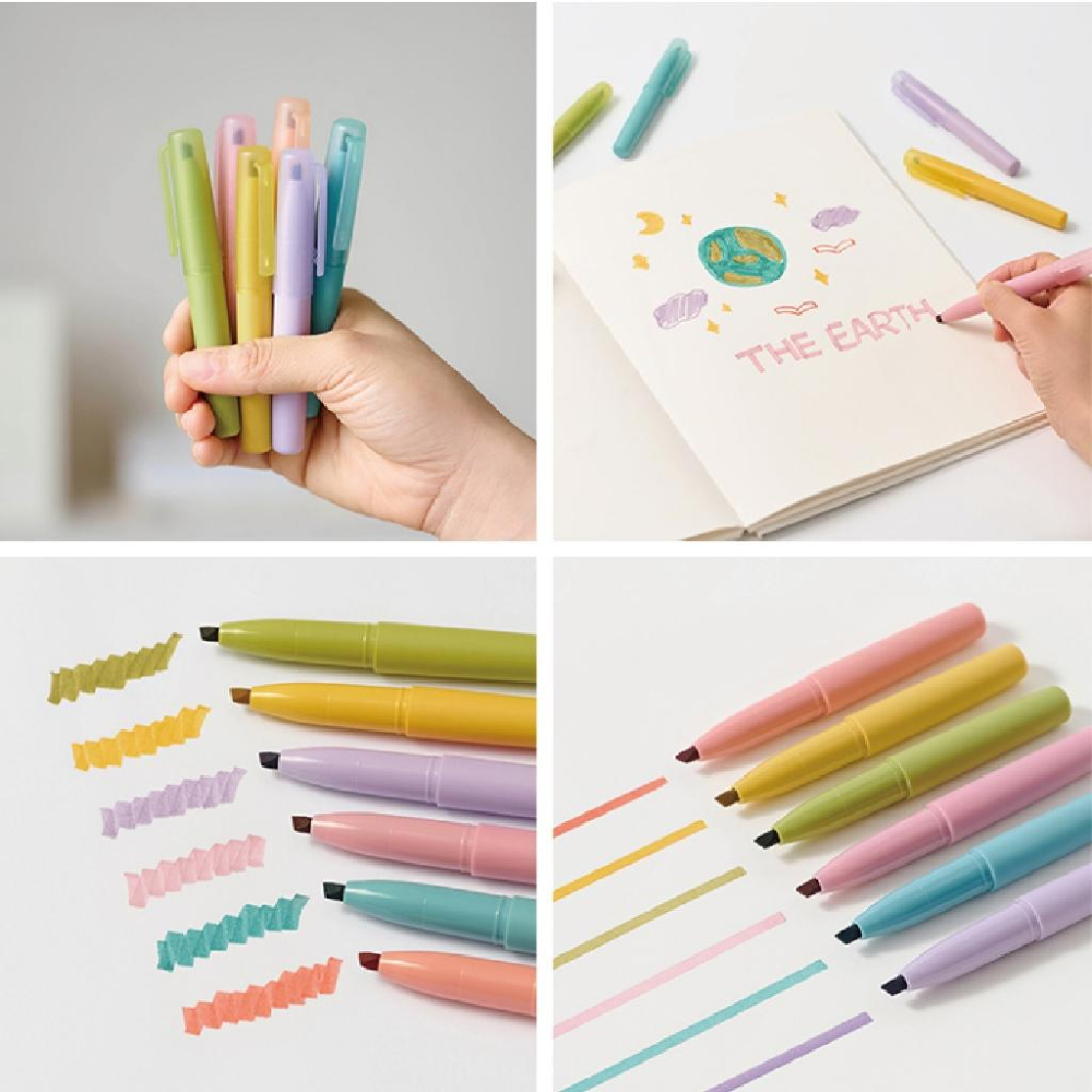 無印良品 MUJI  彩色 透明 筆蓋 螢光筆 可愛螢光筆 口袋螢光筆 口袋彩色標記筆 筆帽式☀️-細節圖2