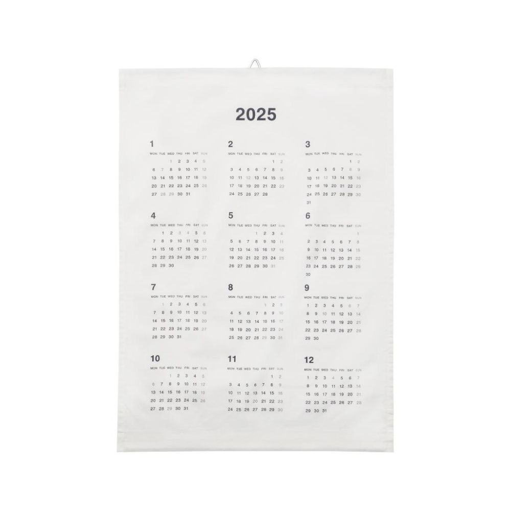 現貨 🆕 MUJI 無印良品 2025年 棉質 掛曆  質感掛曆 年曆 月曆 三角掛勾 可自行縫製-細節圖5