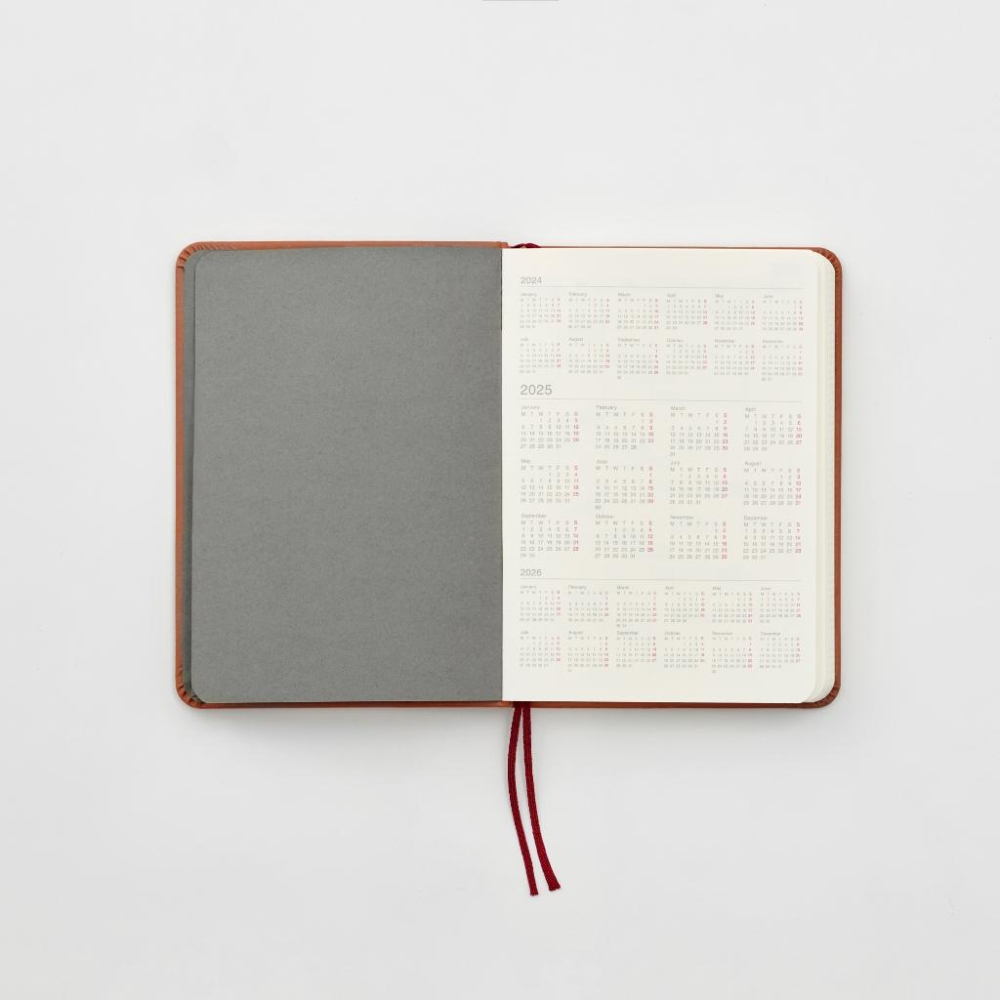 MUJI 無印良品 2025 月計畫 日程本 封面環保PU材質 超有質感的手帳 日記本 月計畫 筆記本-細節圖5