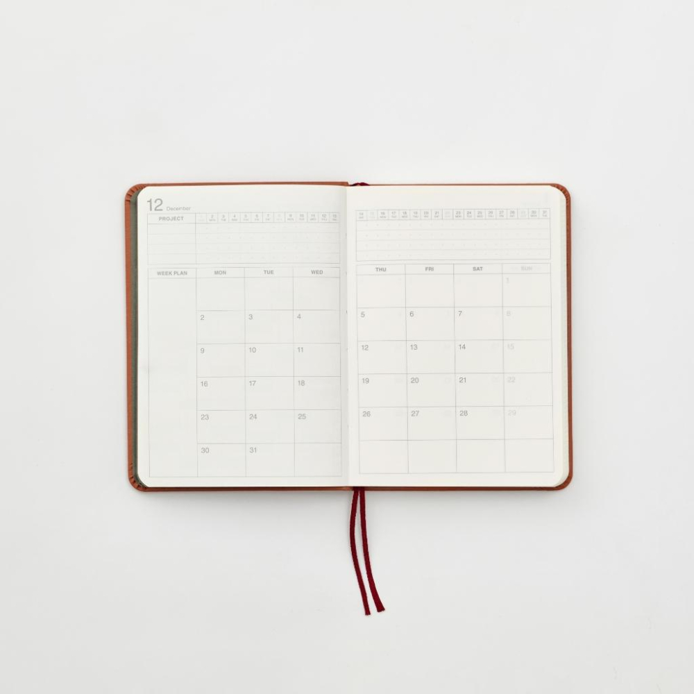 MUJI 無印良品 2025 月計畫 日程本 封面環保PU材質 超有質感的手帳 日記本 月計畫 筆記本-細節圖6