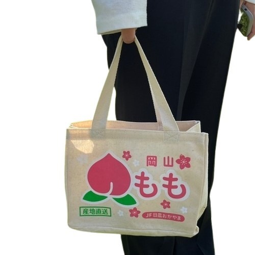 日本直送 手提袋 購物袋 便當袋 產地直送 水果袋 環保袋 橘子 蘋果 桃子 草莓 青森蘋果-細節圖2