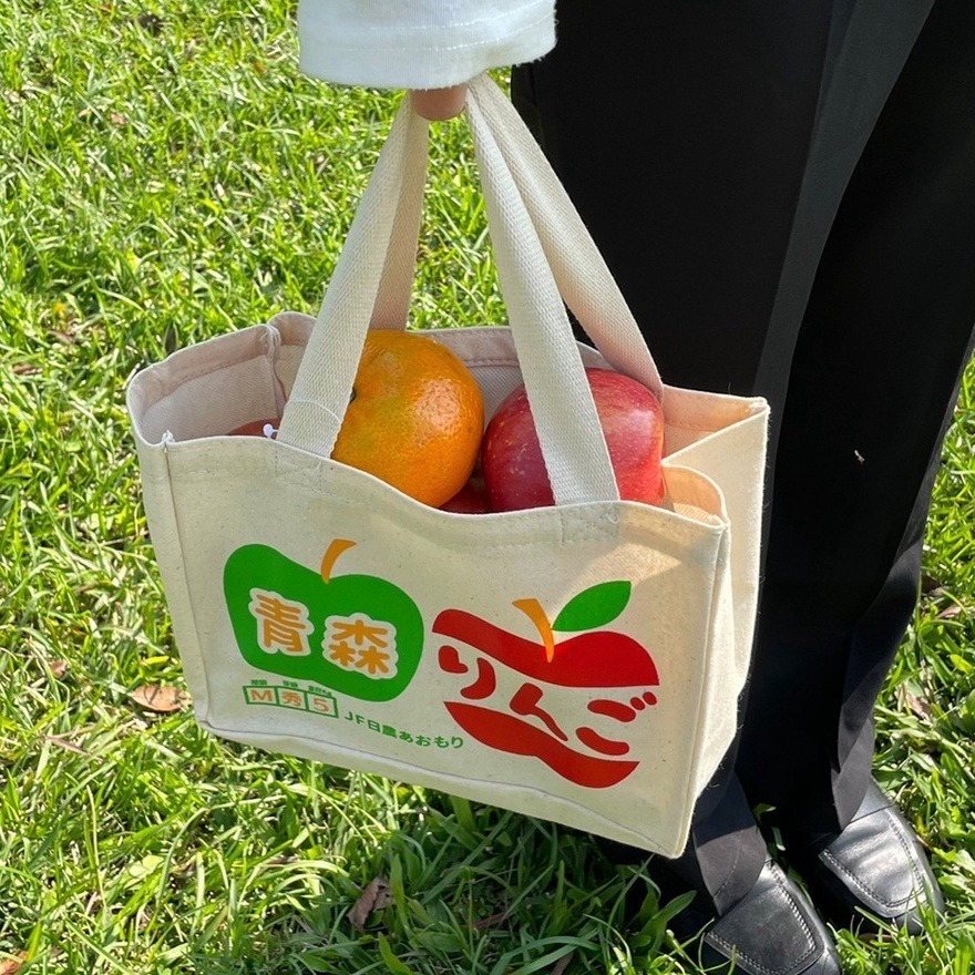 日本直送 手提袋 購物袋 便當袋 產地直送 水果袋 環保袋 橘子 蘋果 桃子 草莓 青森蘋果-細節圖4