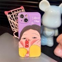 【RuRu】搞怪表情男女孩手機殼 蘋果全型號 紫 綠 全包式軟殼 連按鍵都不放過-規格圖3