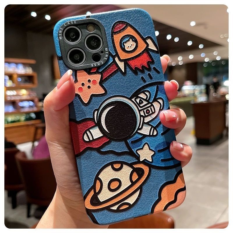 【RuRu】飛船宇航員手機殼 蘋果全型號 坐姿 飛翔 全包式軟殼 連按鍵都不放過-細節圖3